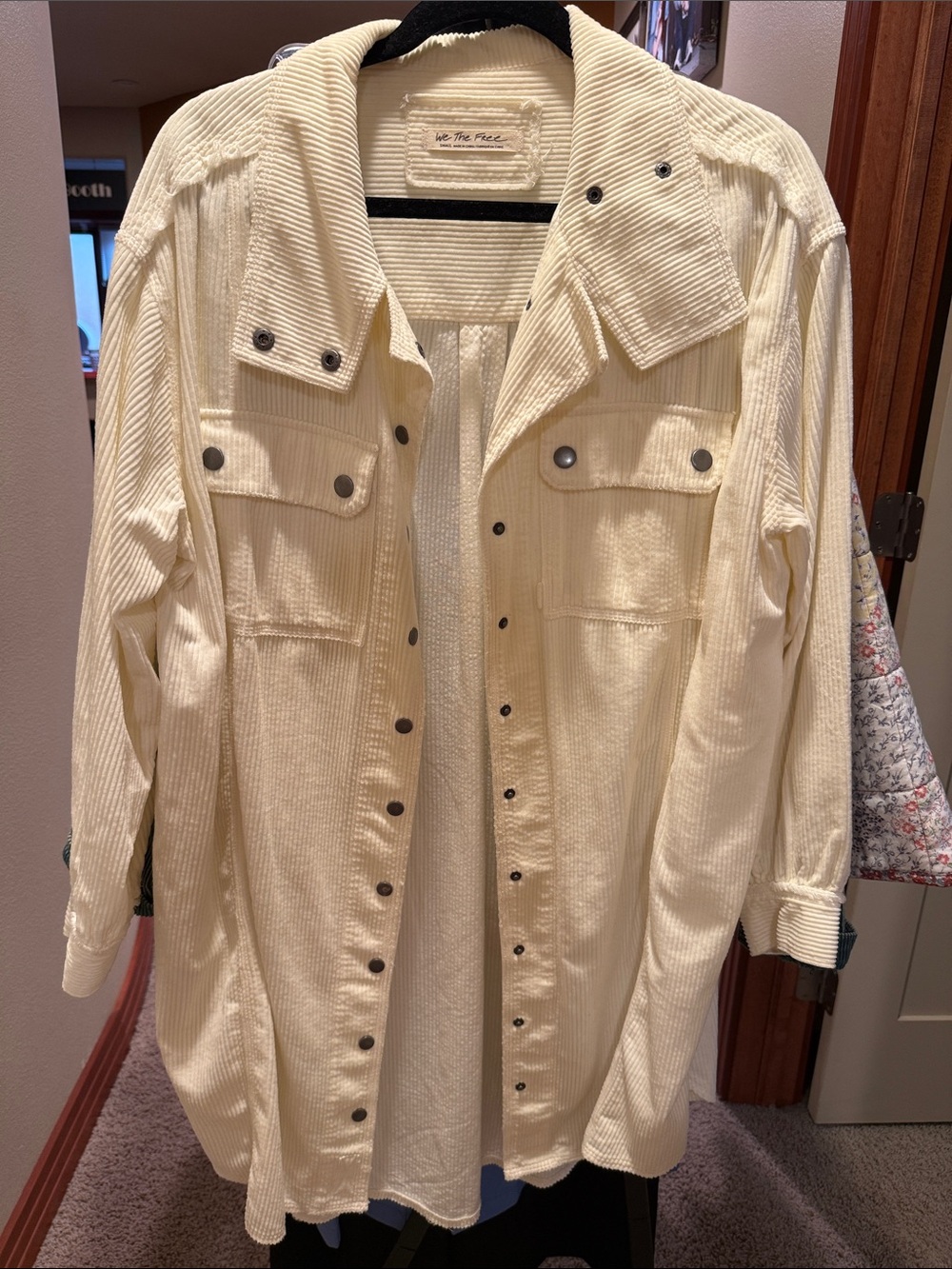 We The Free Cream Corduroy Shirt Jacket